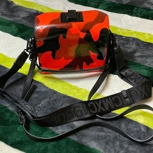 Steve Madden Red and Black Camouflage Crossbody Bag